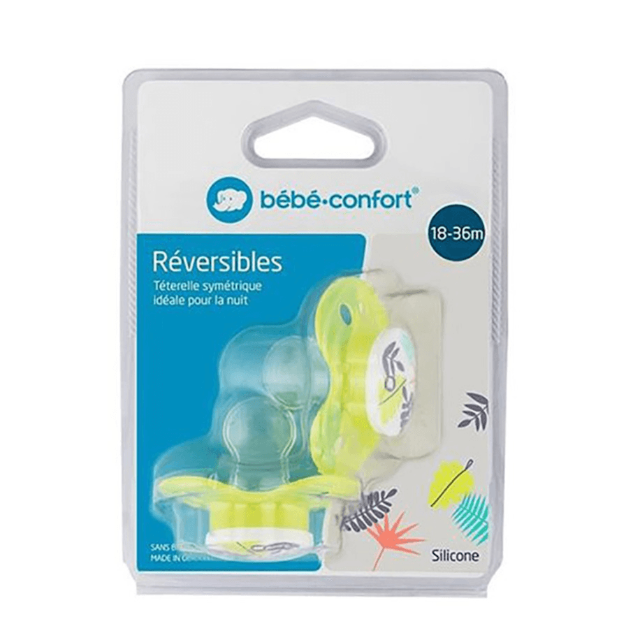 Bebeconfort Reversible Soothers Silicone Jungle Vibes Green 18-36 X2