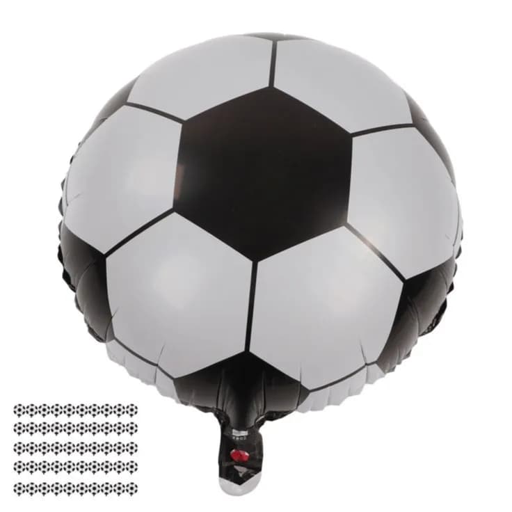 Black And White Foot Ball Foil Balloon