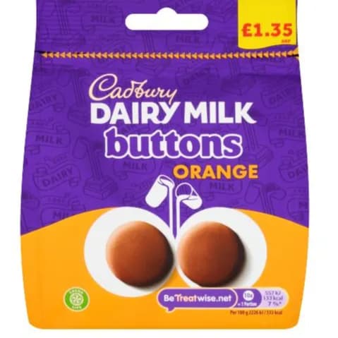 Cadbury Dairy Milk Buttons Orange 95gms