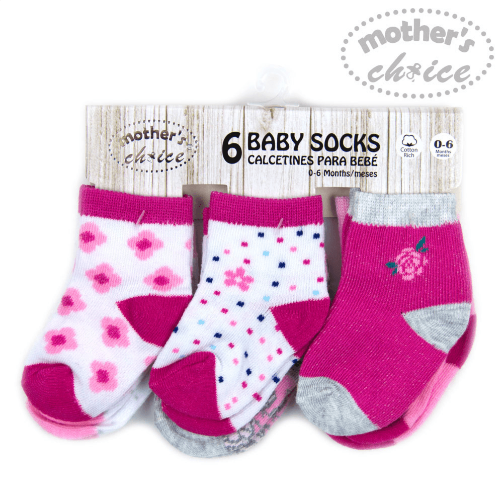 Mothers Choise Baby'S 6 Pack Socks. (Buy 1 Get 1 Free)