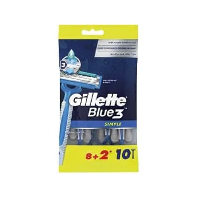 Gillette Blue3 Simple Disposable Razors (8+2) Pcs