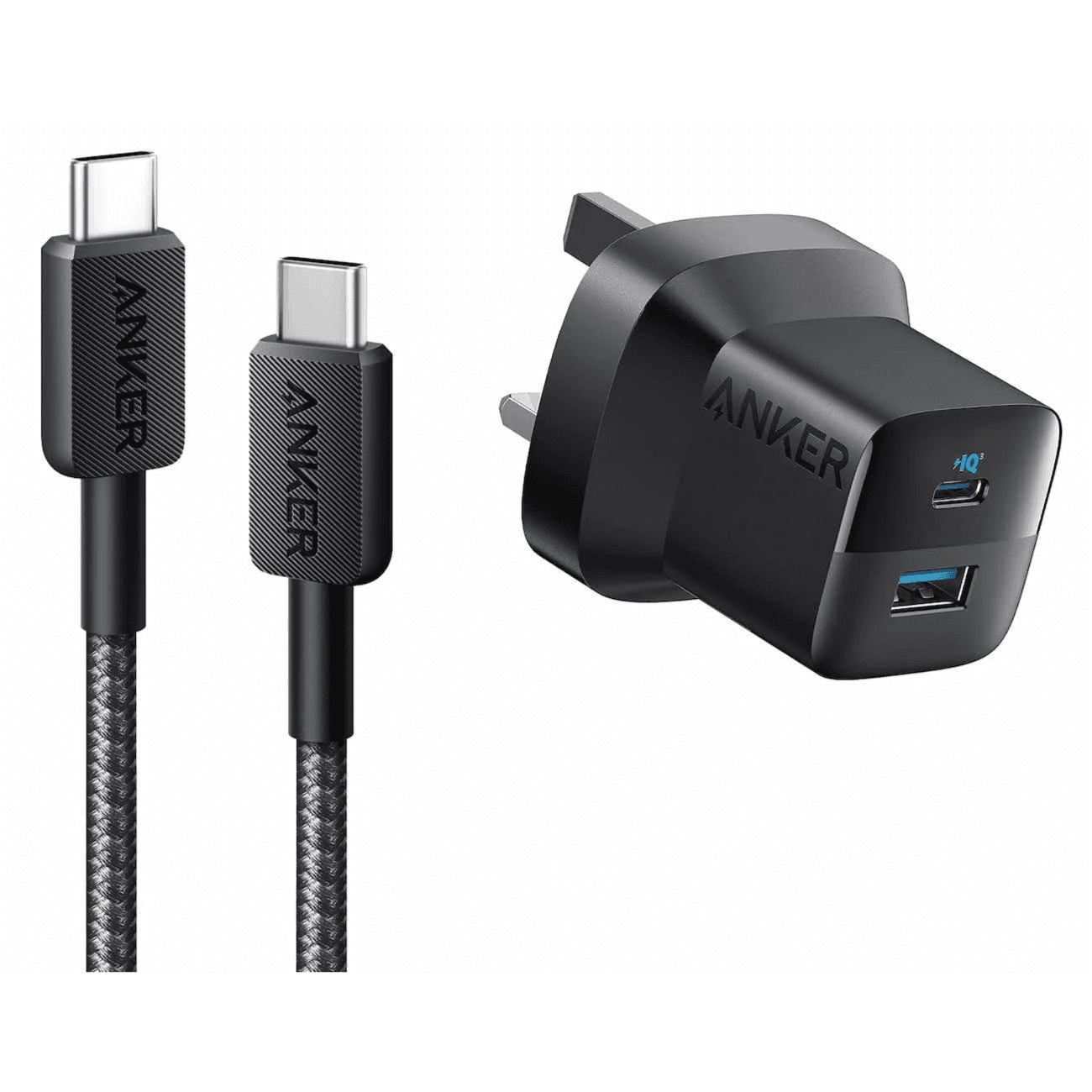 ANKER 33W PD AND USB PORT HOME ADAPTER WITH TYPE C TO TYPE C CABLE
