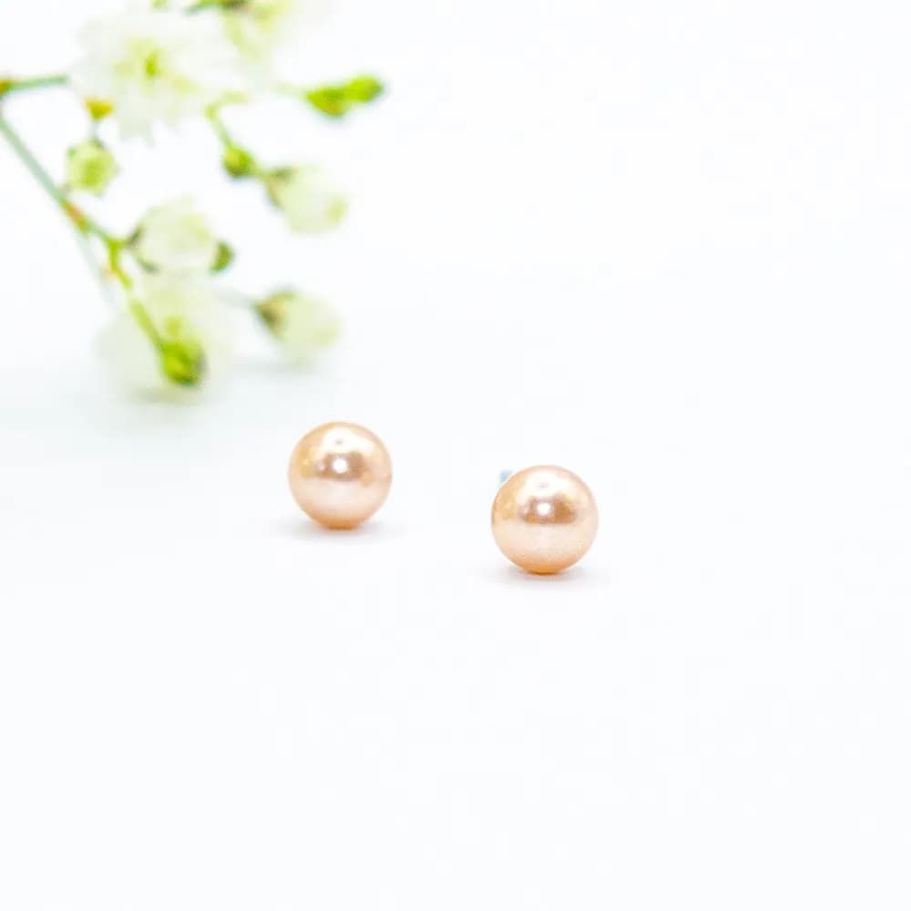 Earring ear sense K27 Nickel free for sensitive ears 4mm small baby pink pearl earrings 1pair