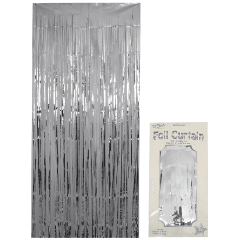 Party Decoration Background Foil Rain Curtain- Silver Color (Pirs54)
