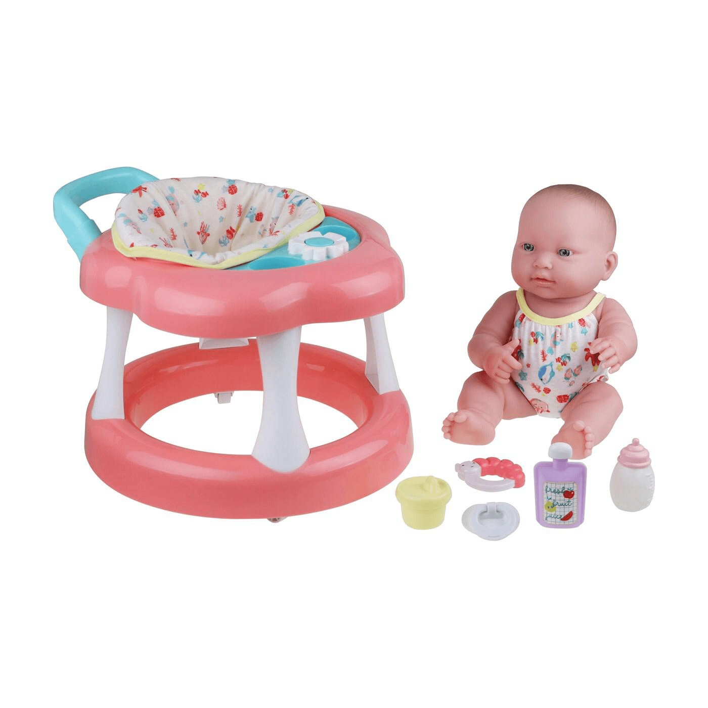 Jc Toys Lots To Love Babies 14" Doll And Walker | Wheeled Walker Gift Set And Accessories