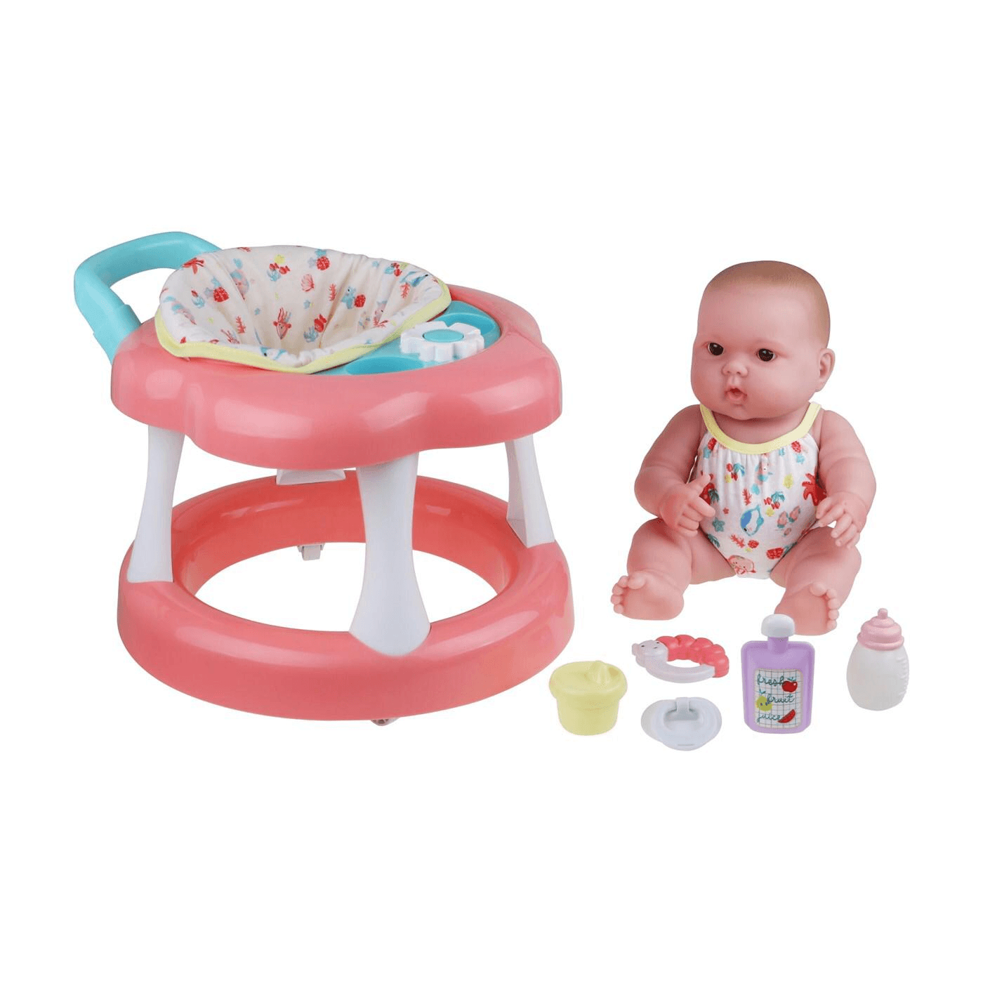 Jc Toys Lots To Love Babies 14" Doll And Walker | Wheeled Walker Gift Set And Accessories