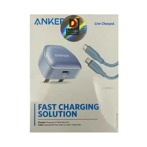 Anker iPhone Fast  Charging Solution (Adapter With Usb-C To Usb-C Cable 3Feet)