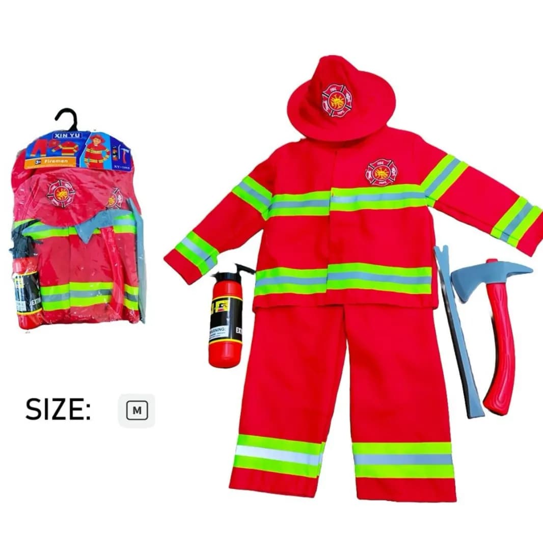 Fire Officer Costume Medium 4-8 Years
