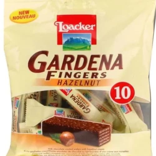 Loacker Gardena Wafer Fingers Filled With Hazelnut & Milk Chocolate Cream 10 Pieces - No Added Flavorings, No Added Colors 125G