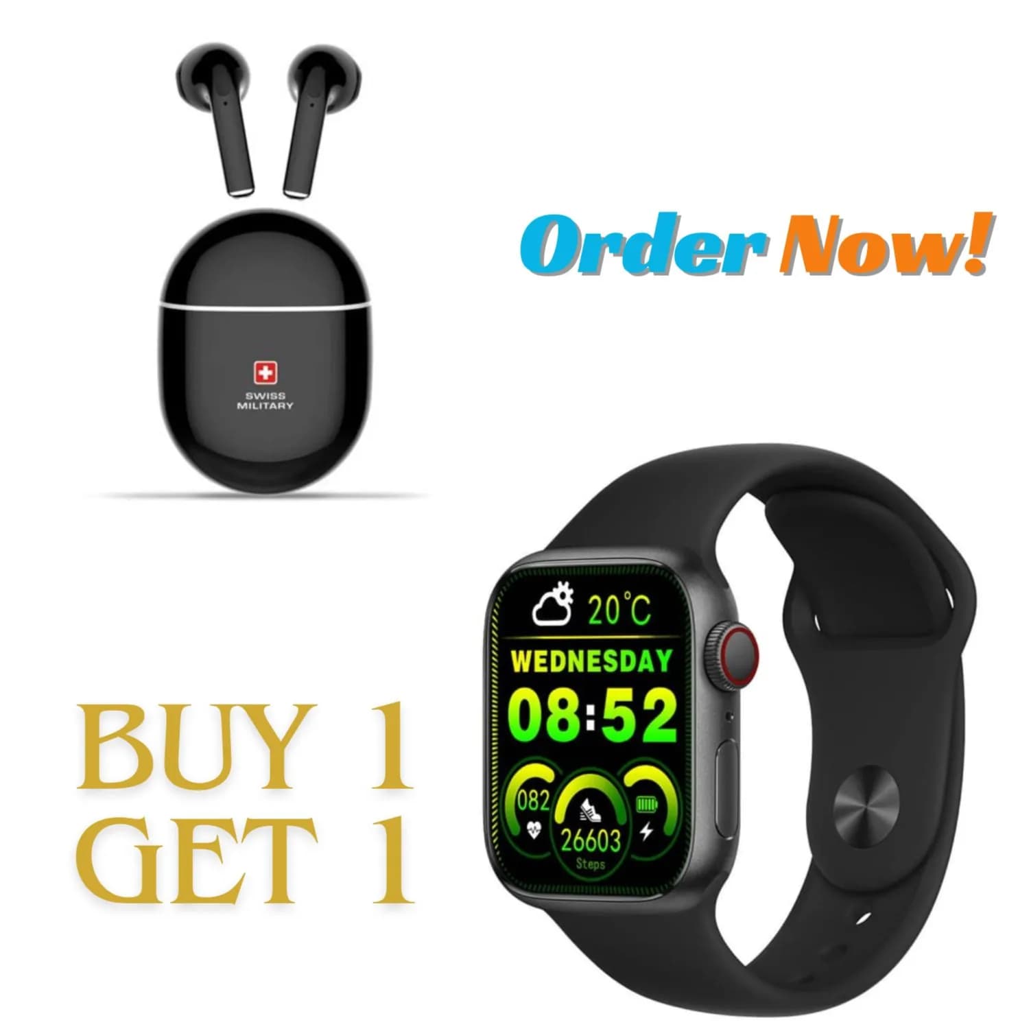 Swiss military premium airpod + Executive smart watch