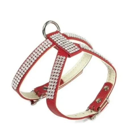 Red Harness With Double Adjust.And Rhinestones - Size 2