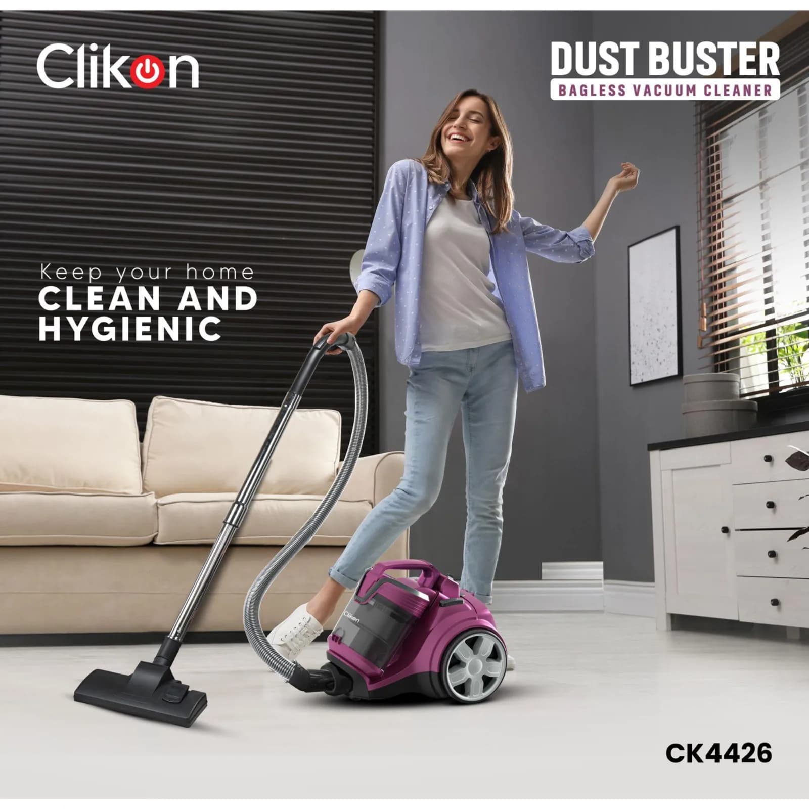 CLIKON DUST BUSTER CYCLONIC BAG LESS VACUUM CLEANER _CK4426