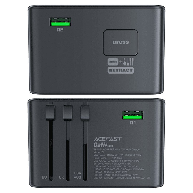 Charging Adapter Z1 2300W + PD75W GaN (3xUSB-C+2xUSB-A)
