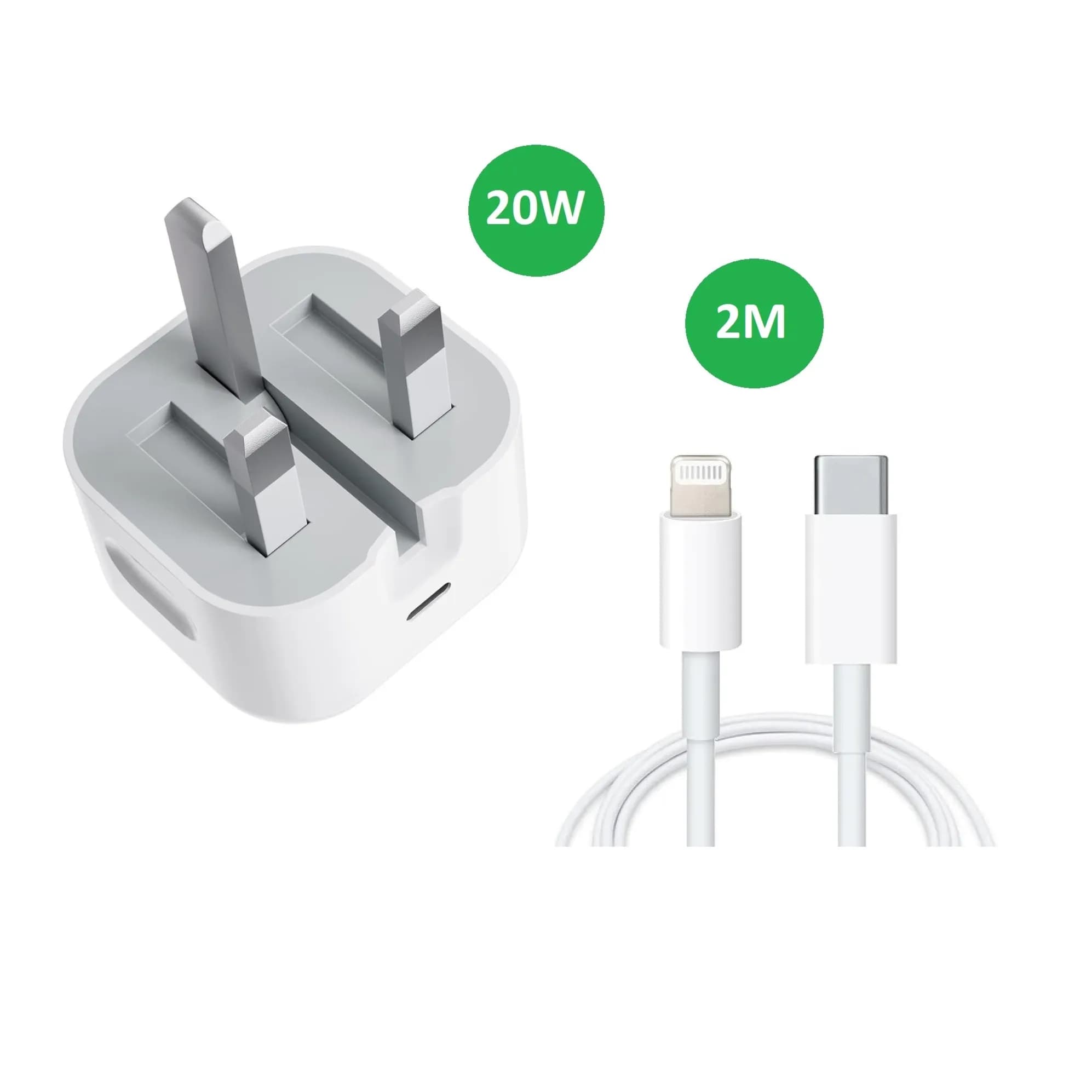 Charger for iPhone and iPad 20W Adapter + C To Lightning Cable 2M - Apple