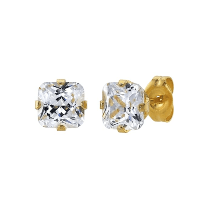 Ear Gear 567 Earrings Cubic 7mm 24K Gold plated