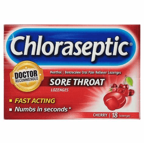 chloraseptic sore throat fast acting 18 lozenges cherry