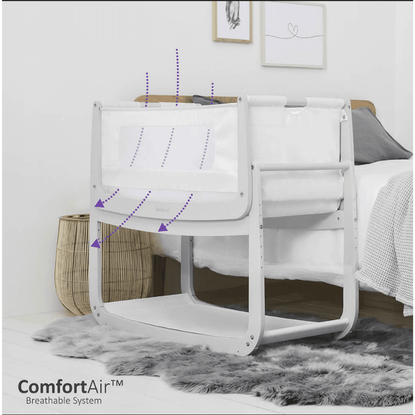 Snuz Pod4 Bedside Crib Haze Grey