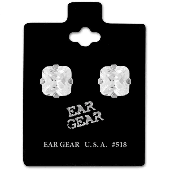 Ear Gear 518 Earrings Cubic 8mm Stainless steel