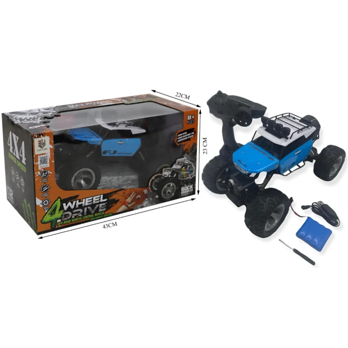 Off-Road 4 Wheel Drive Remote Control Vehicle Rc Car -Blue Color (Ofgb15)