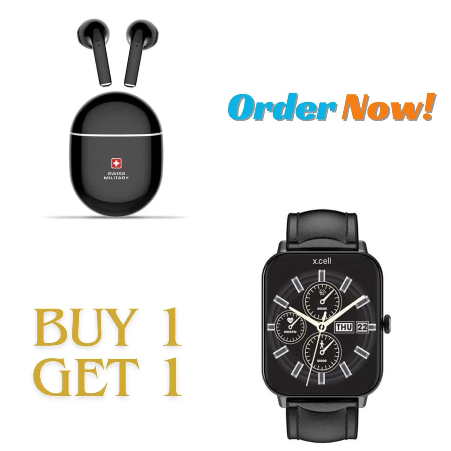 Swiss military premium airpod + Executive smart watch