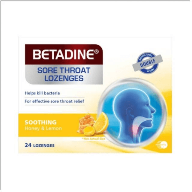 Betadine Sore throat lozenges Soothing Honey & lemon 24pcs