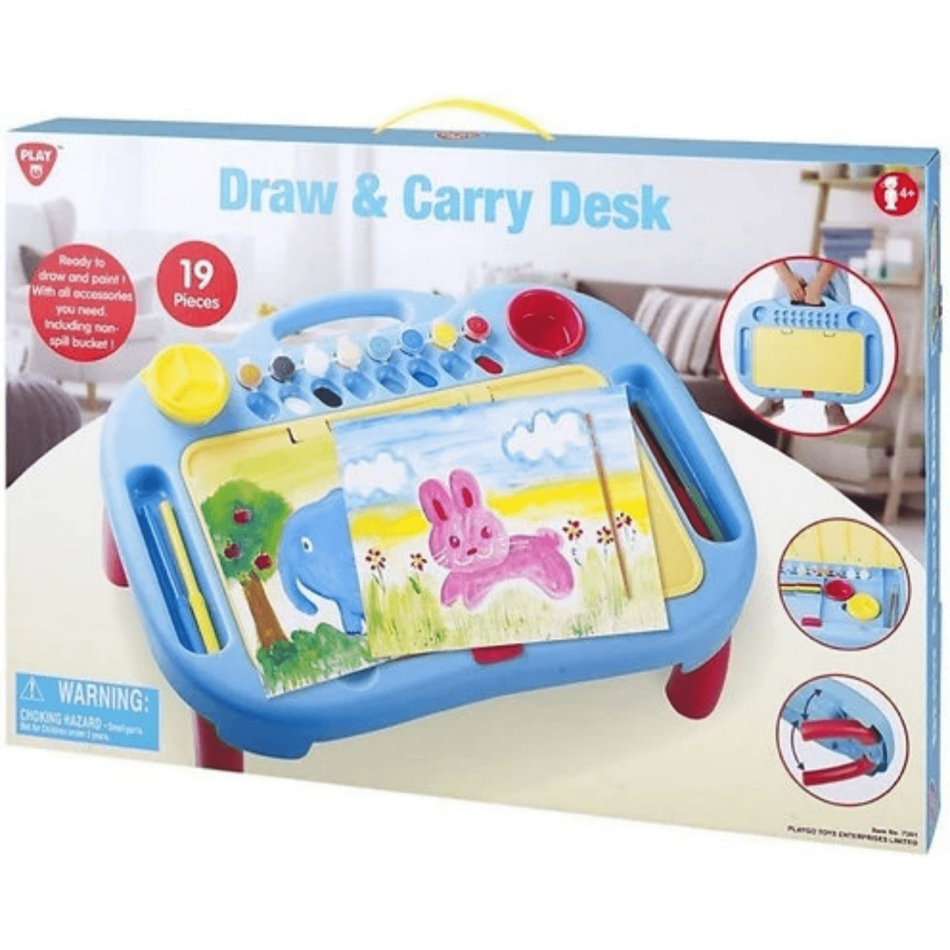 Playgo Draw & Carry Desk With 19Pcs With Colouring Set For Kids - Dbyw39