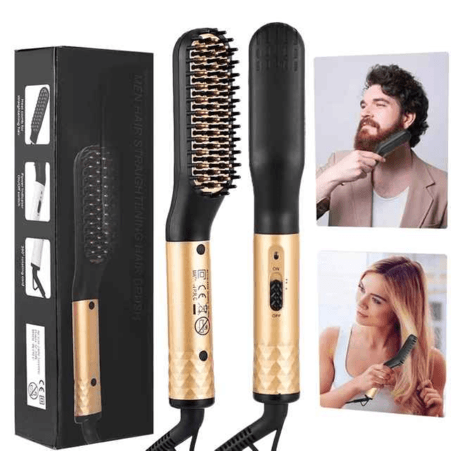Electric hair straightening brush