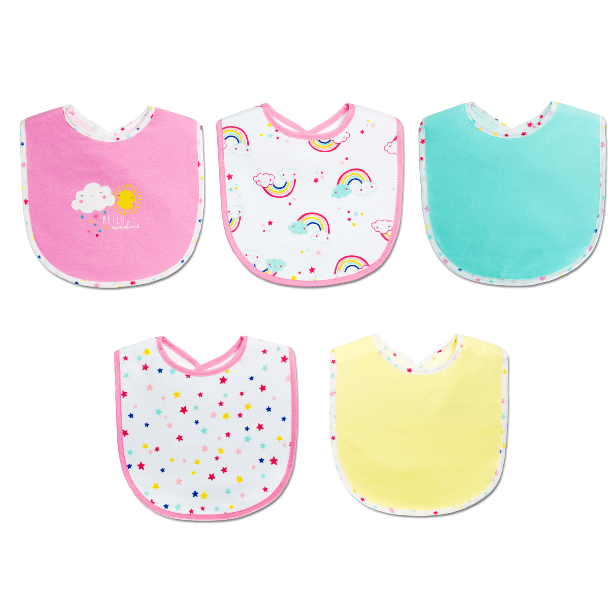Mother'S Choice-Baby 5 Pack Bibs Girl (Buy 1 Get 1 Free)