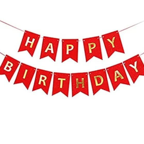 Red Happy Birthday Banner