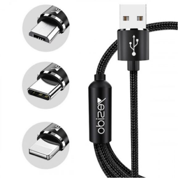 Yesido CA-60 3-in-1 Cable - Micro USB / Lightning / USB-C / Black