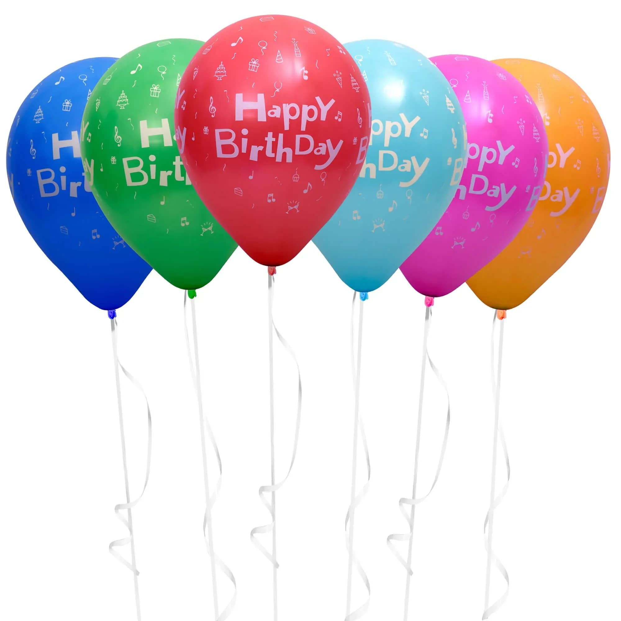 Set Of 6 HBD Balloons With Helium 12"