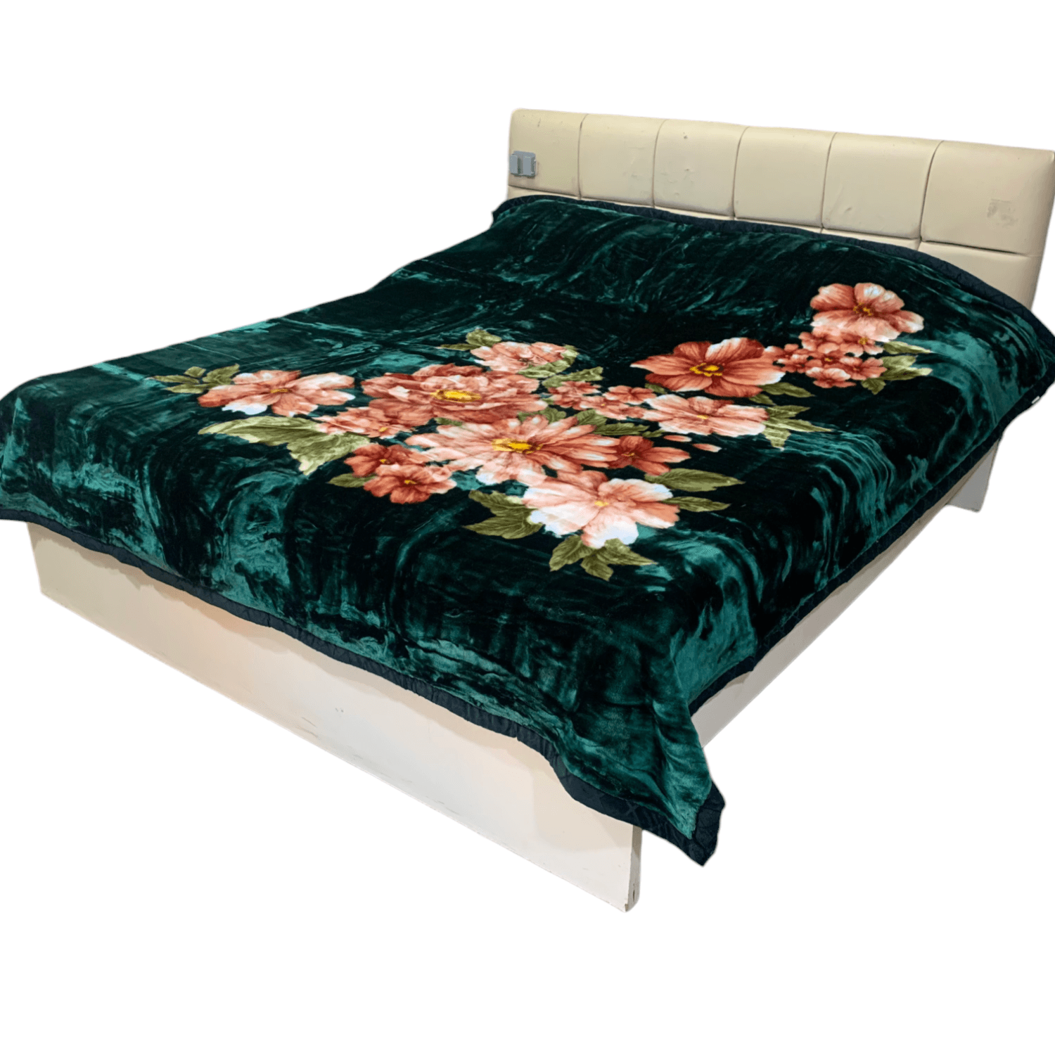13 LBS - Fleece Blanket Plush Blanket King Size Heavy Mink Blanket Silky Soft and Warm 2 Ply A&B Printed Raschel Bed Blanket Rose/Peony Blankets 1656