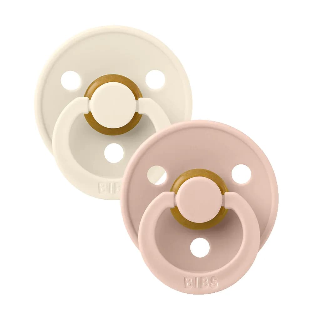 BIBS Pacifiers (0-6M)-Set Of 2, Size 1, Ivory/Blush