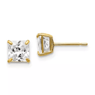 Ear Gear 566 Earrings Cubic 6*5mm 24K Gold Plated