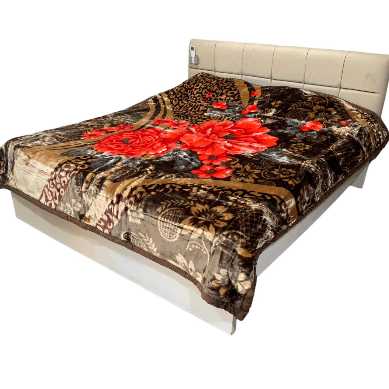13 LBS - Fleece Blanket Plush Blanket King Size Heavy Mink Blanket Silky Soft and Warm 2 Ply A&B Printed Raschel Bed Blanket Rose/Peony Blankets 1656