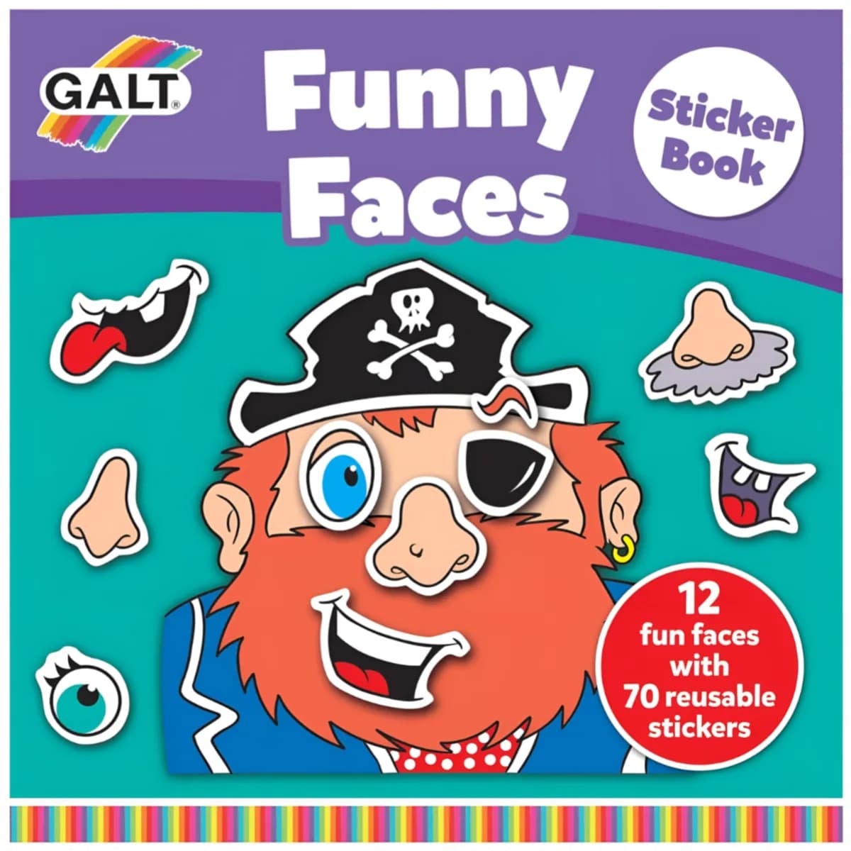 Galt Funny Faces Sticker Book-Kids Sticker Book-Galt Toys (DWFS77)