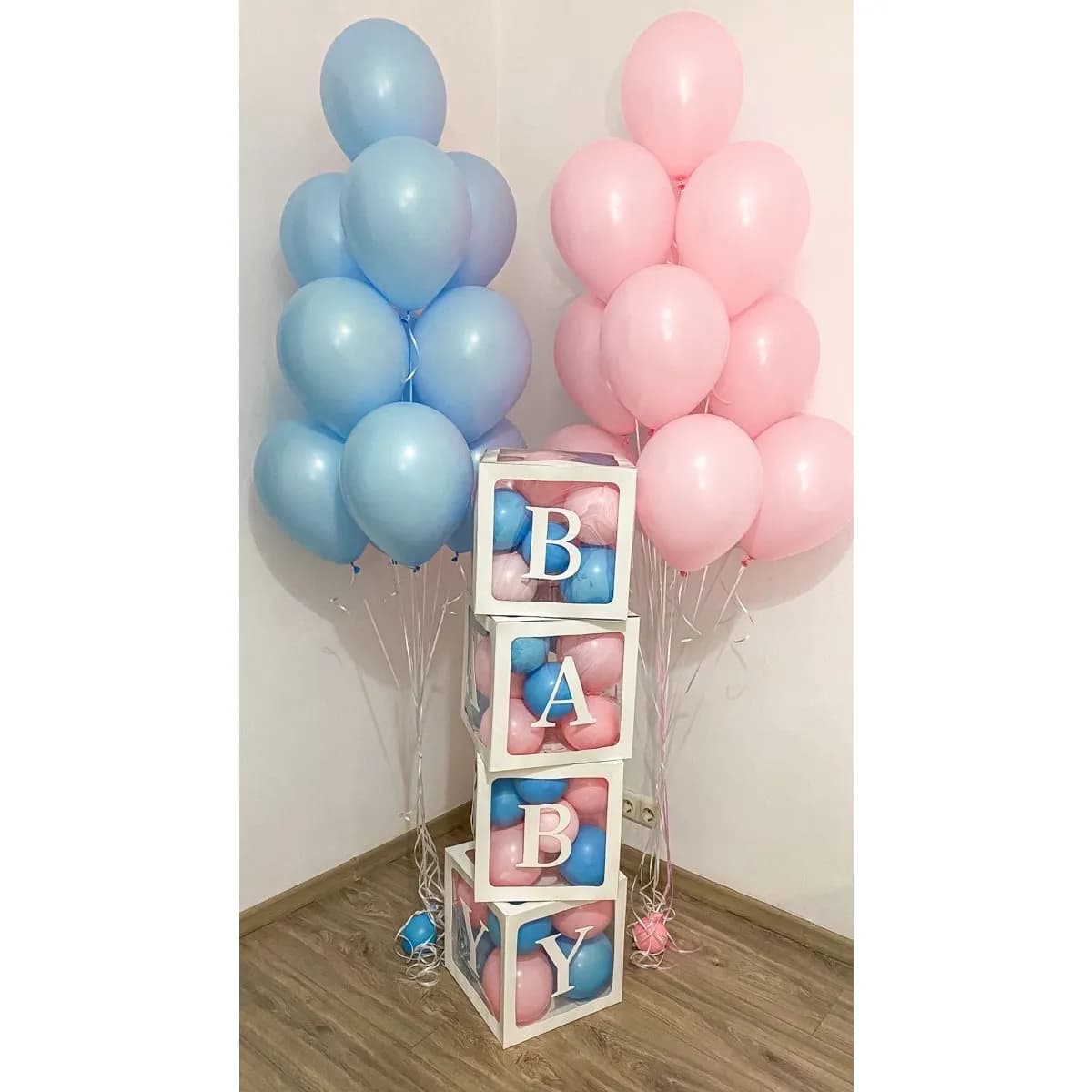 Set Balloons With Box  For Gender Reveal Party