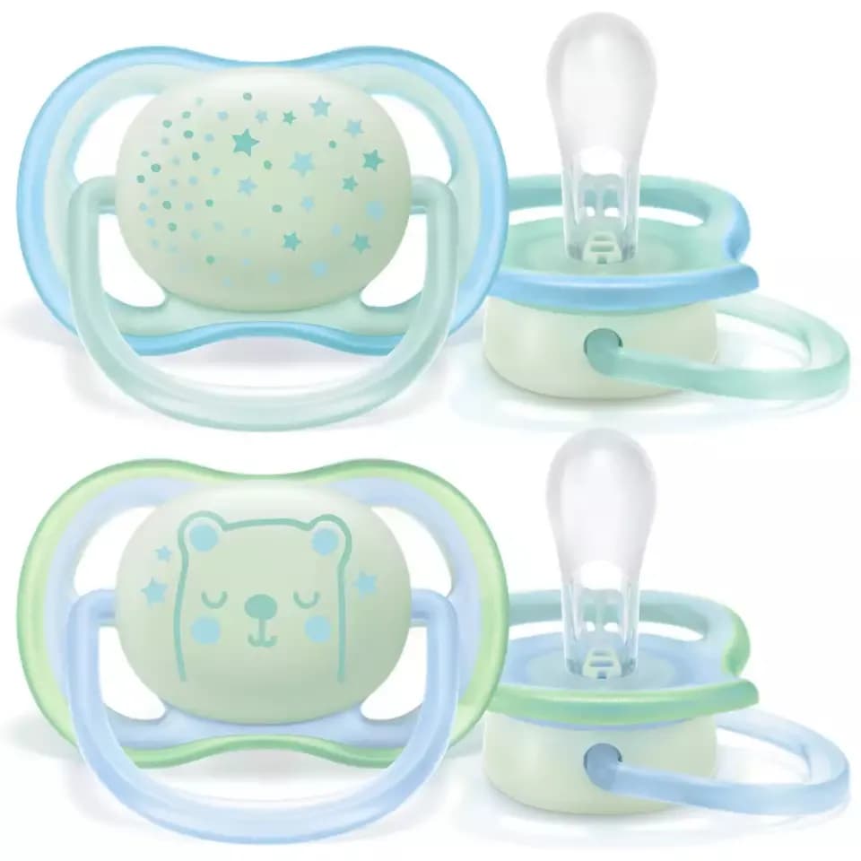 Philips Avent Ultra Air Pacifier Night - 0-6m - 2Pcs - SCF376/11