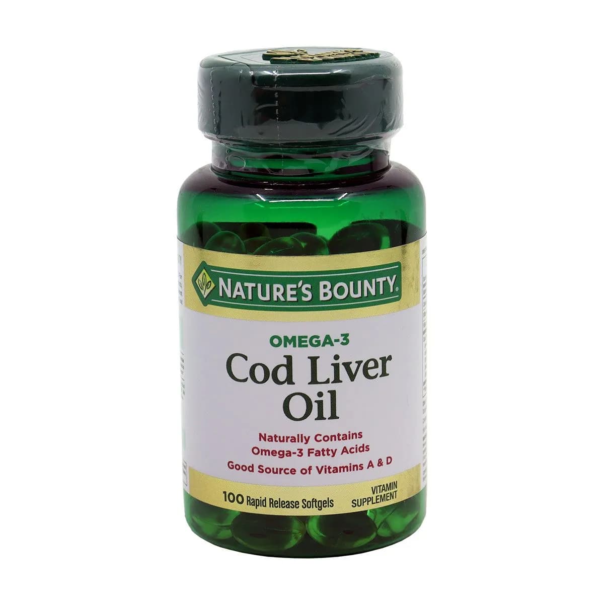 Nature's Bounty Omega-3 Cod Liver Oil 100 Softgels