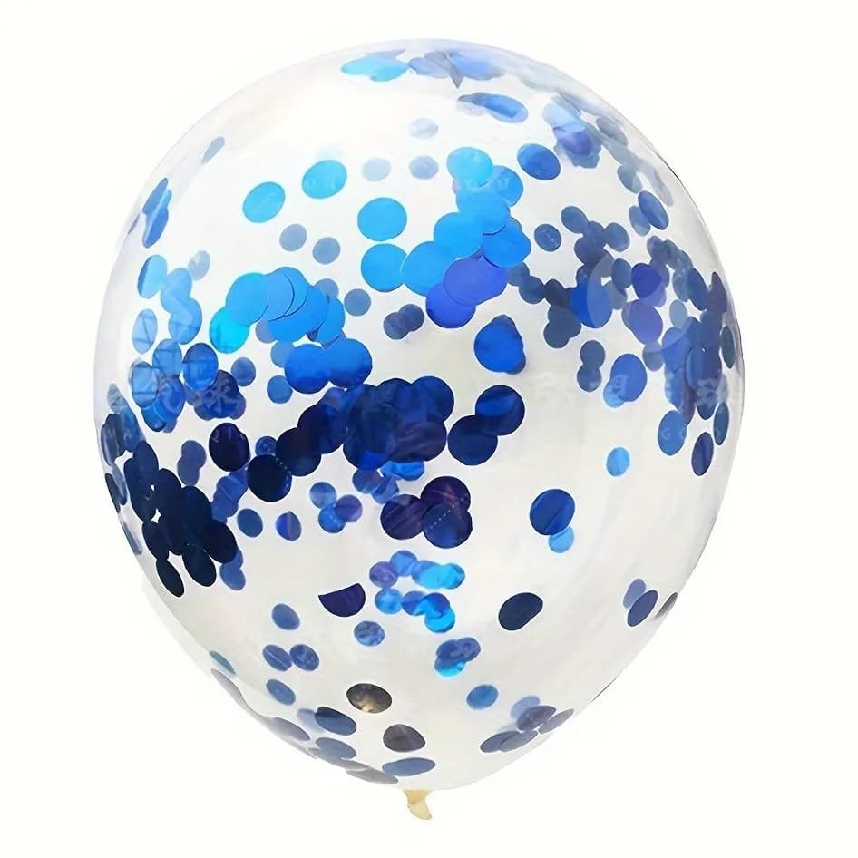 Blue Confetti Helium Balloon