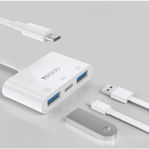 محول YESIDO OTG من النوع C إلى USB 3.0 وPD للشحن السريع GS17