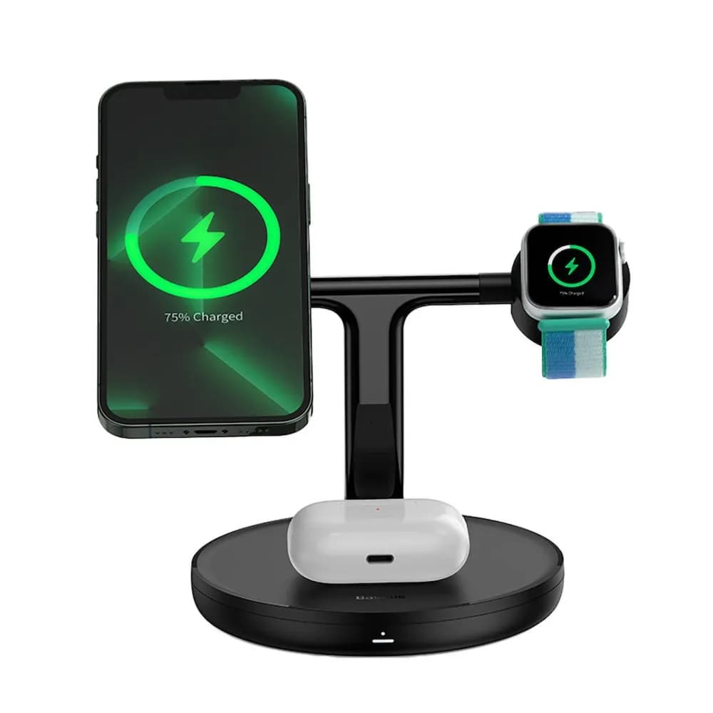 Baseus Swan 3-in-1 Wireless Magnetic Charging Bracket 20W Black Universal version (Include: USB For type-C 3A 1meter)