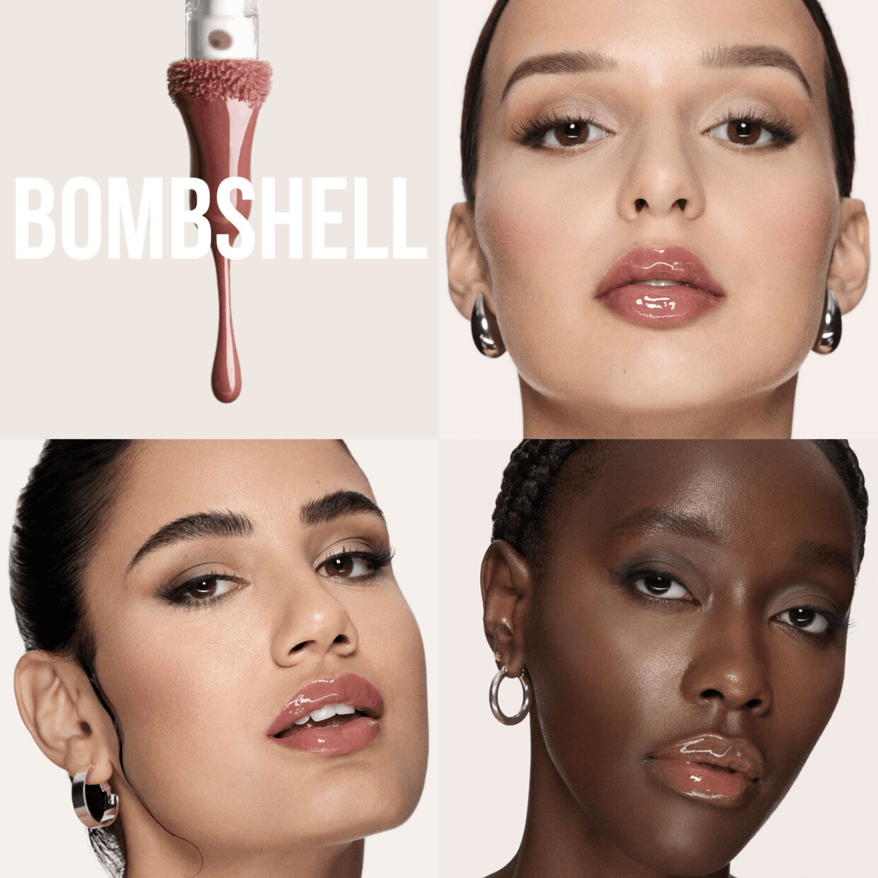 New * Huda Beauty- Faux Filler Extra Shine Lip Gloss - Bombshell