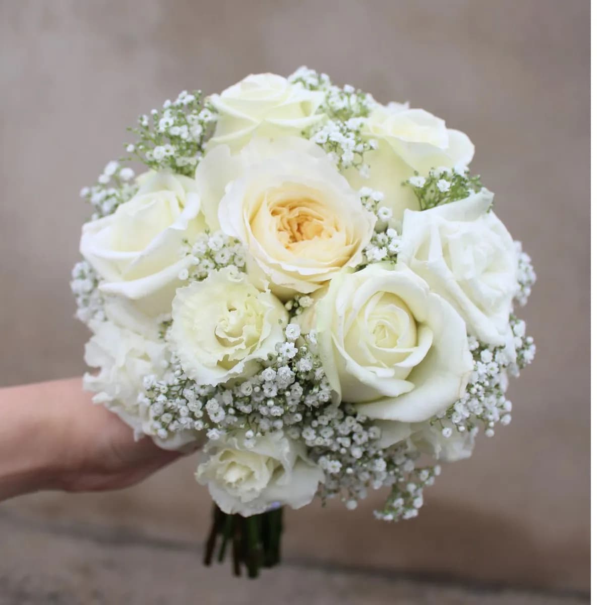 Wedding Bouquet Flowers White And Gypsophila