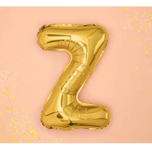 32 Inch Gold Letter Z Balloon With Helium