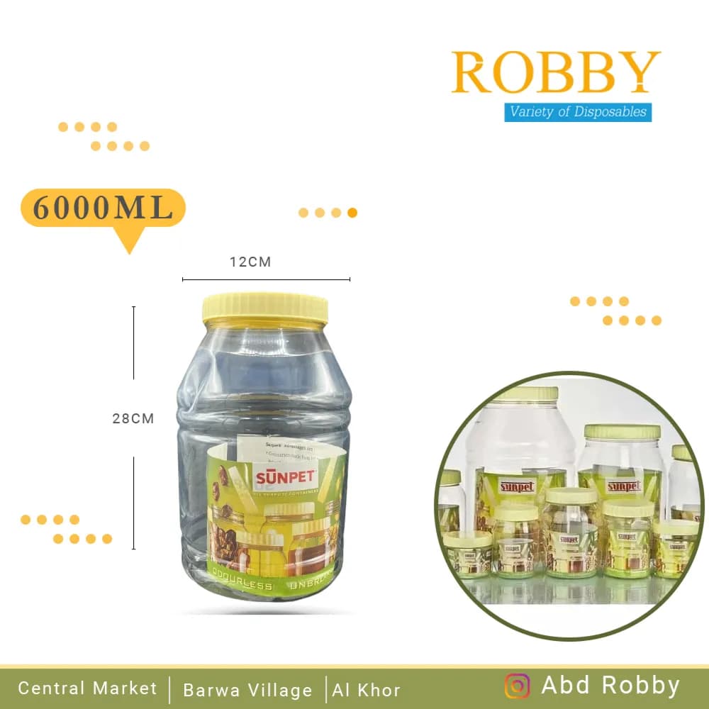 6000Ml Sun Pet Jar 1Pc