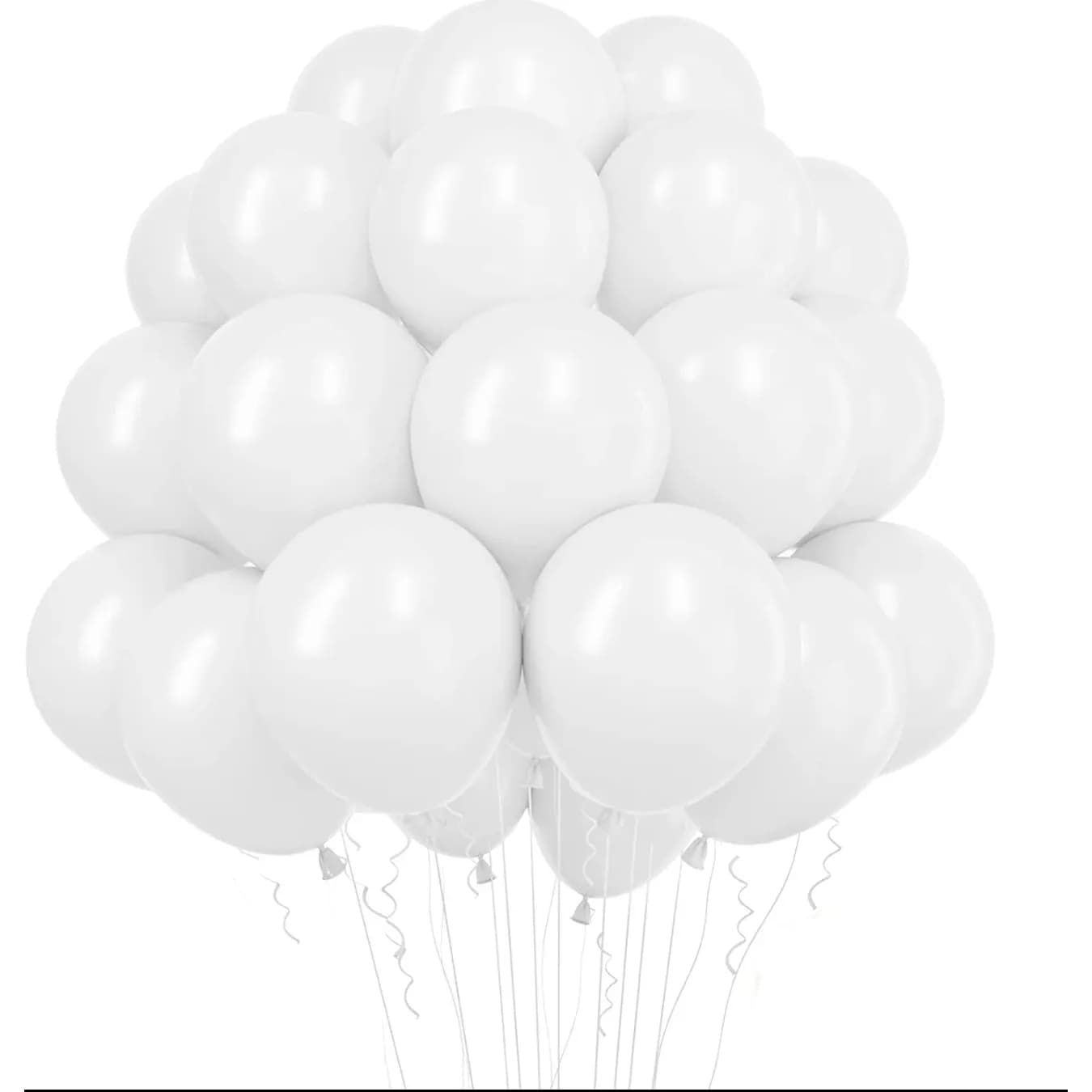 Set 20 Pcs White Helium Balloons