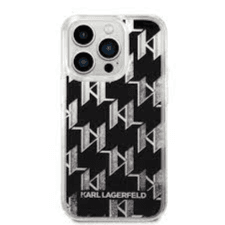 Cover IPhone 14 karl original lagerfeld liquid glitter case monogram patten &ulticolor glitter black