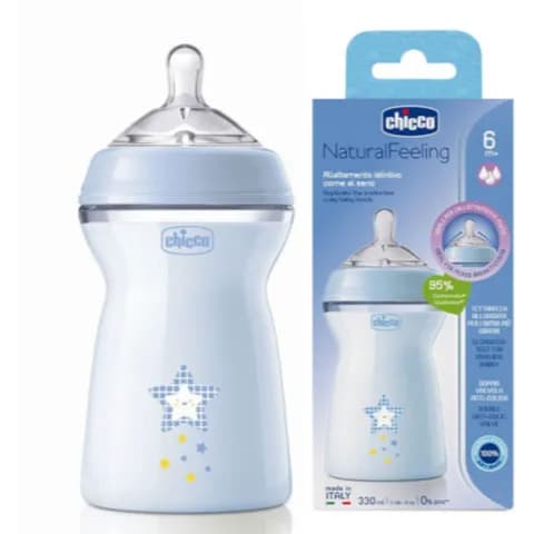 CHICCO NATURAL FEELING BOTTLE PP 6M+ 330ML BOY