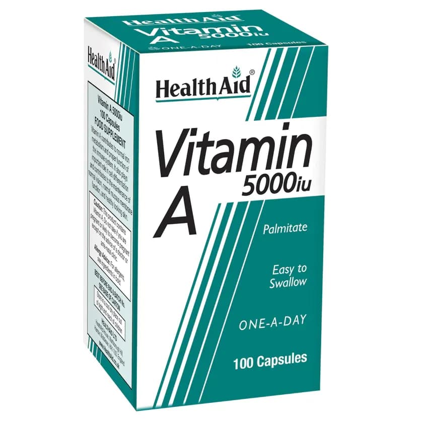 HEALTH AID VITAMIN A 5000IU CAP 100S